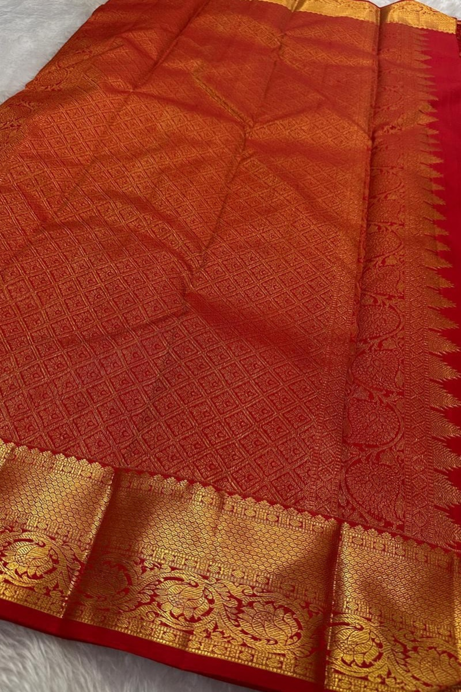 Scarlet Aura - Banarasi Silk Saree