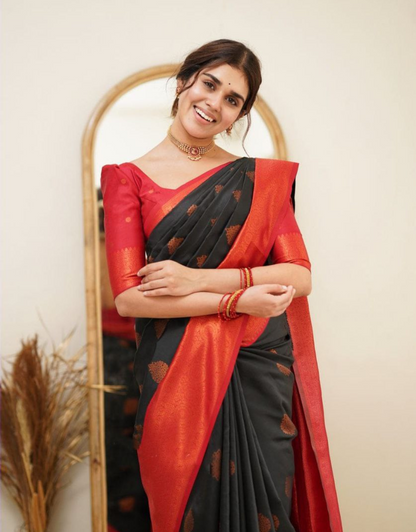 Mahira Black Soft Silk Saree