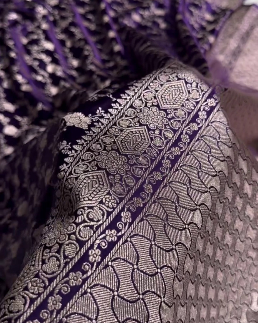 Aadhya - Royal Purple Banarasi Silk Saree