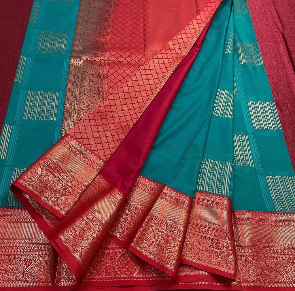 Mona SkyBlue Banarasi Silk Saree