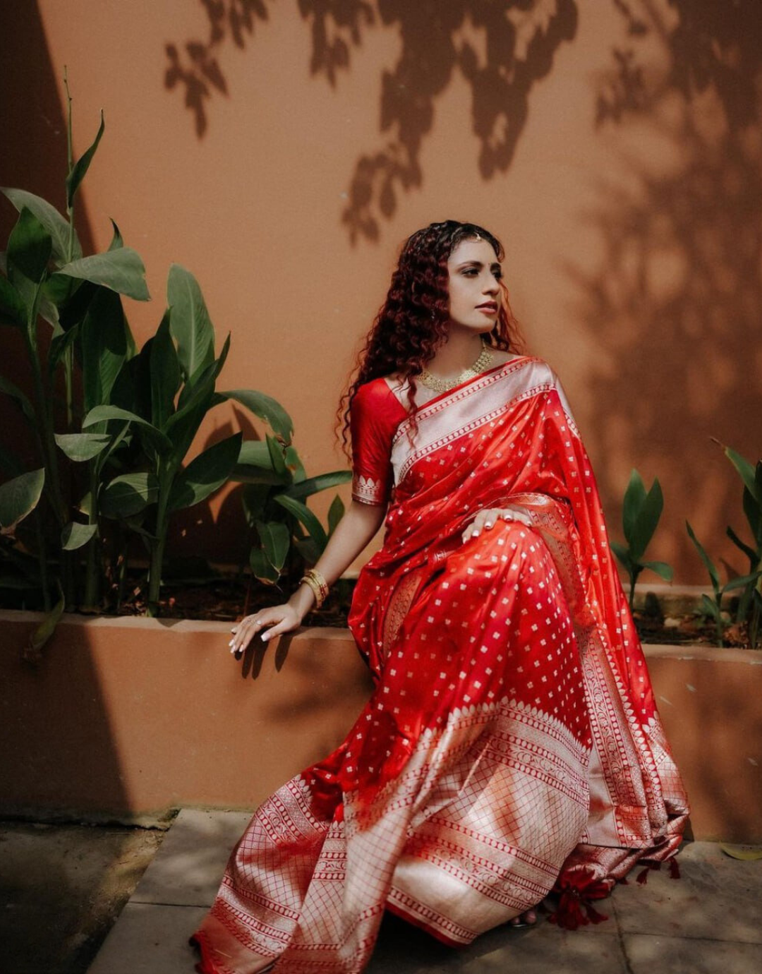 Aaru Red Soft Banarasi Silk Saree