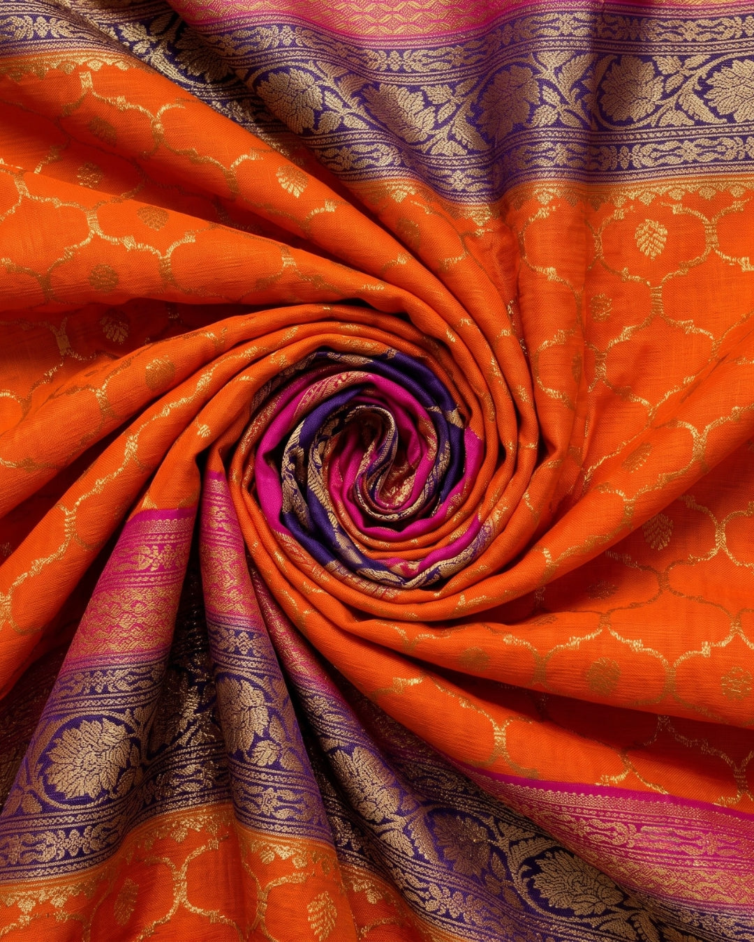Vedika - Kesari Gold Banarasi Silk Saree