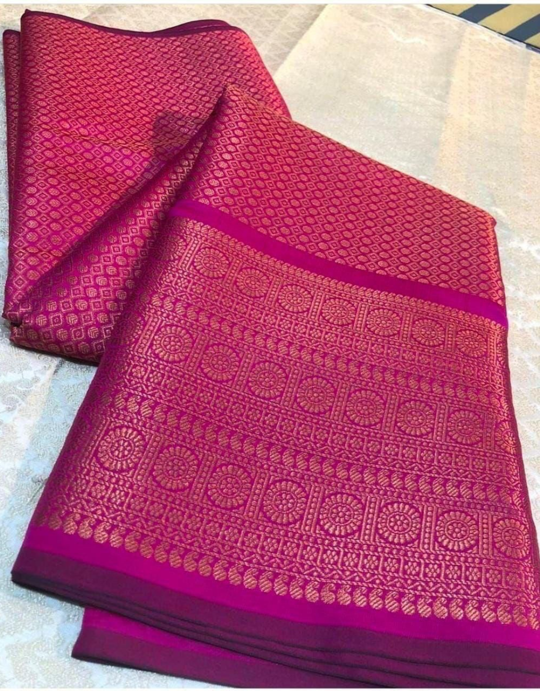 Ankita Deep Pink Litchi Silk Saree