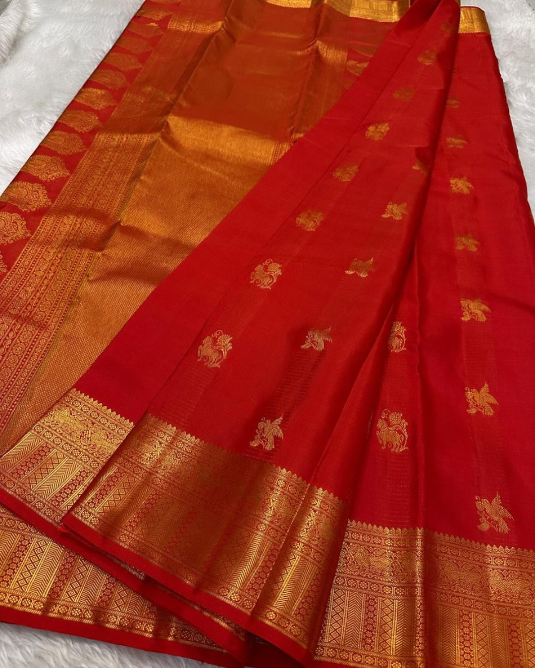 Kavya - Traditional Red Kanjivaram Saree