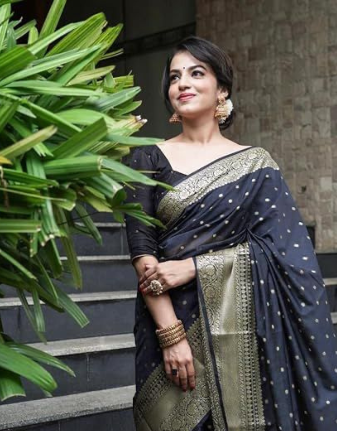 Jaya Black Banarasi Silk Saree