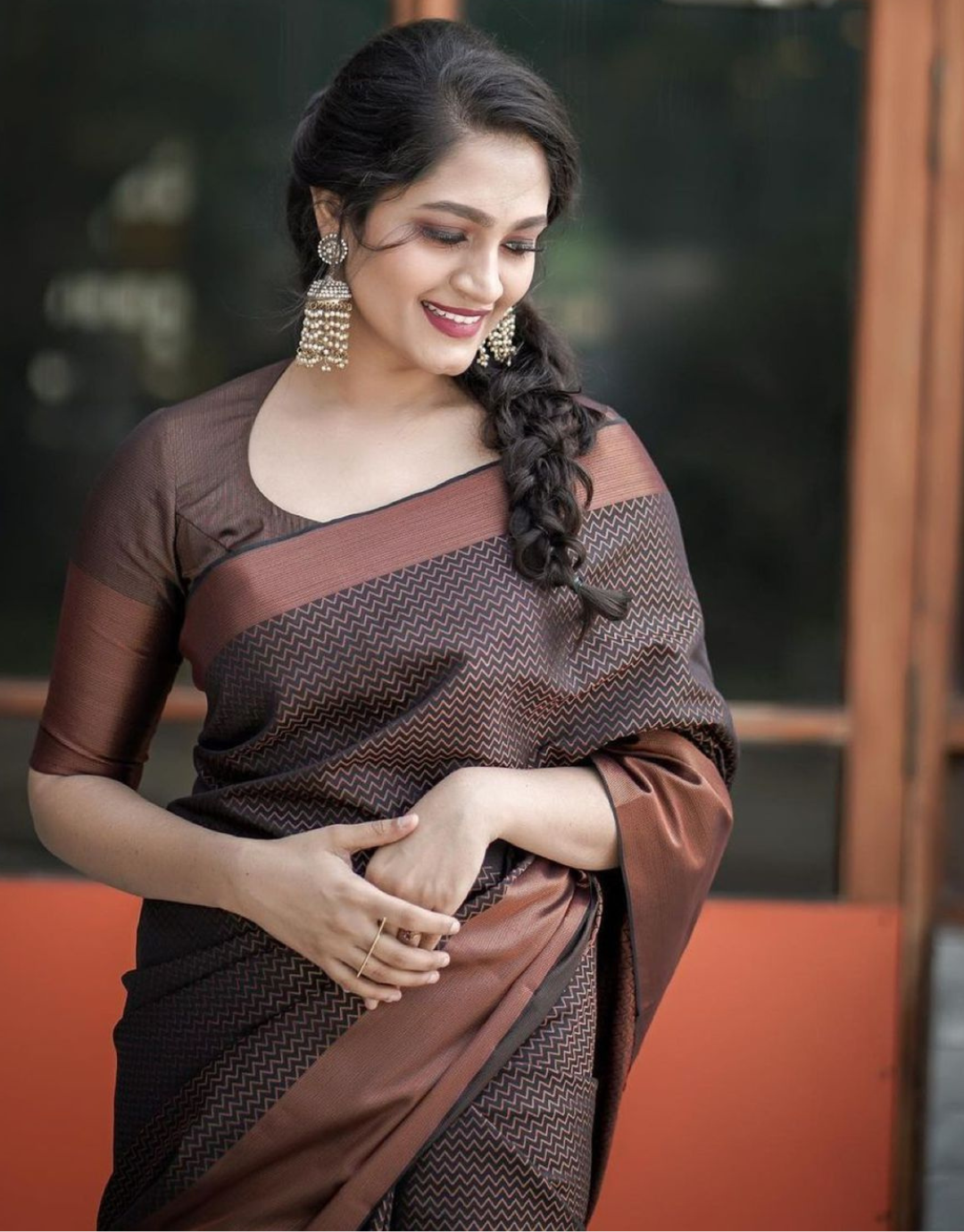 Sarswati Brown Kanchipuram saree