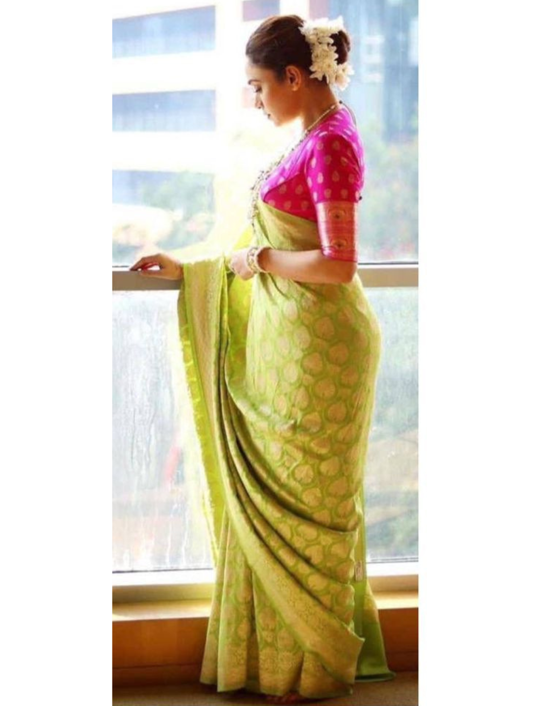 Kavya Toxicgreen Soft Silk Saree