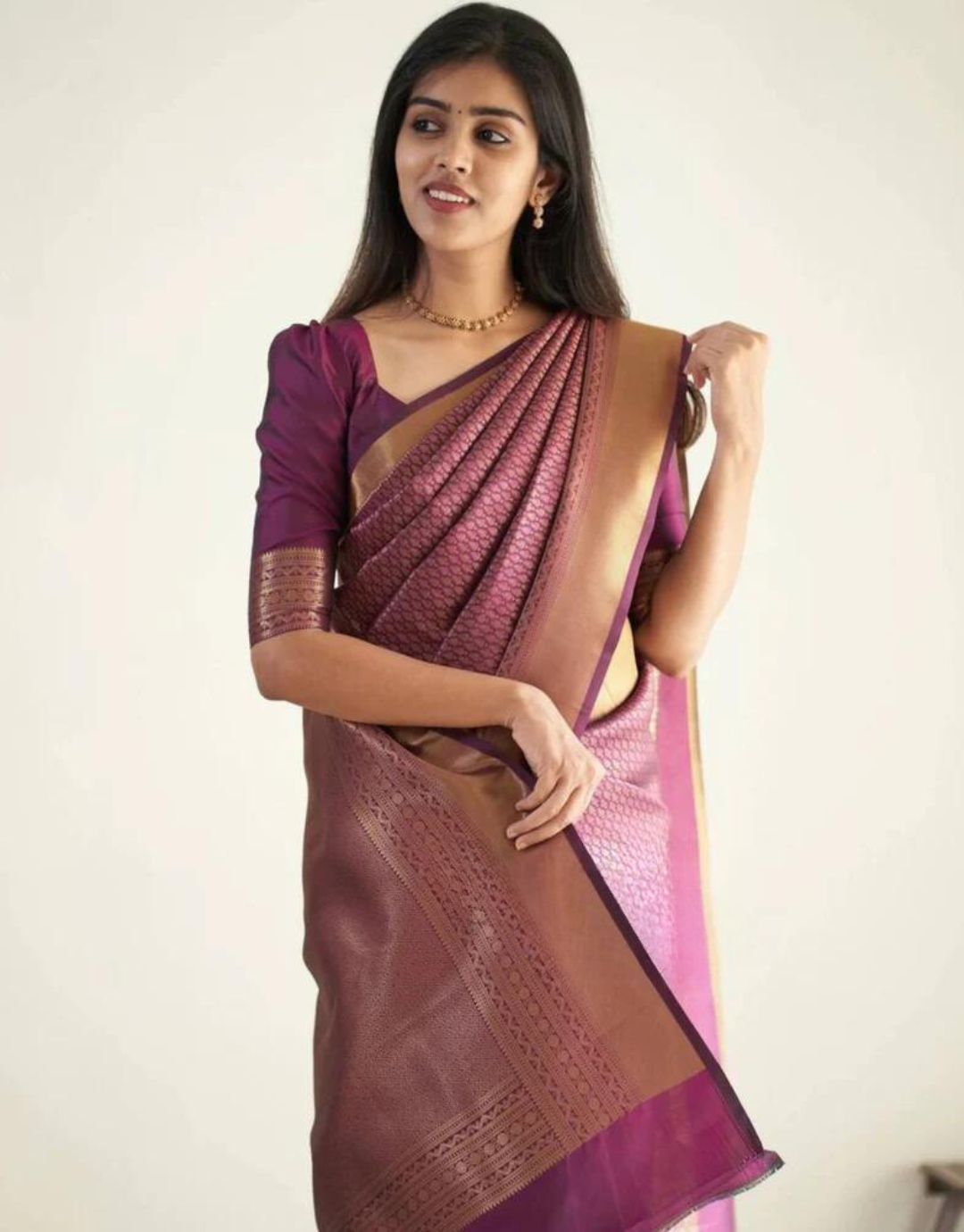 Charmi Light Burgundy Soft Silk Saree