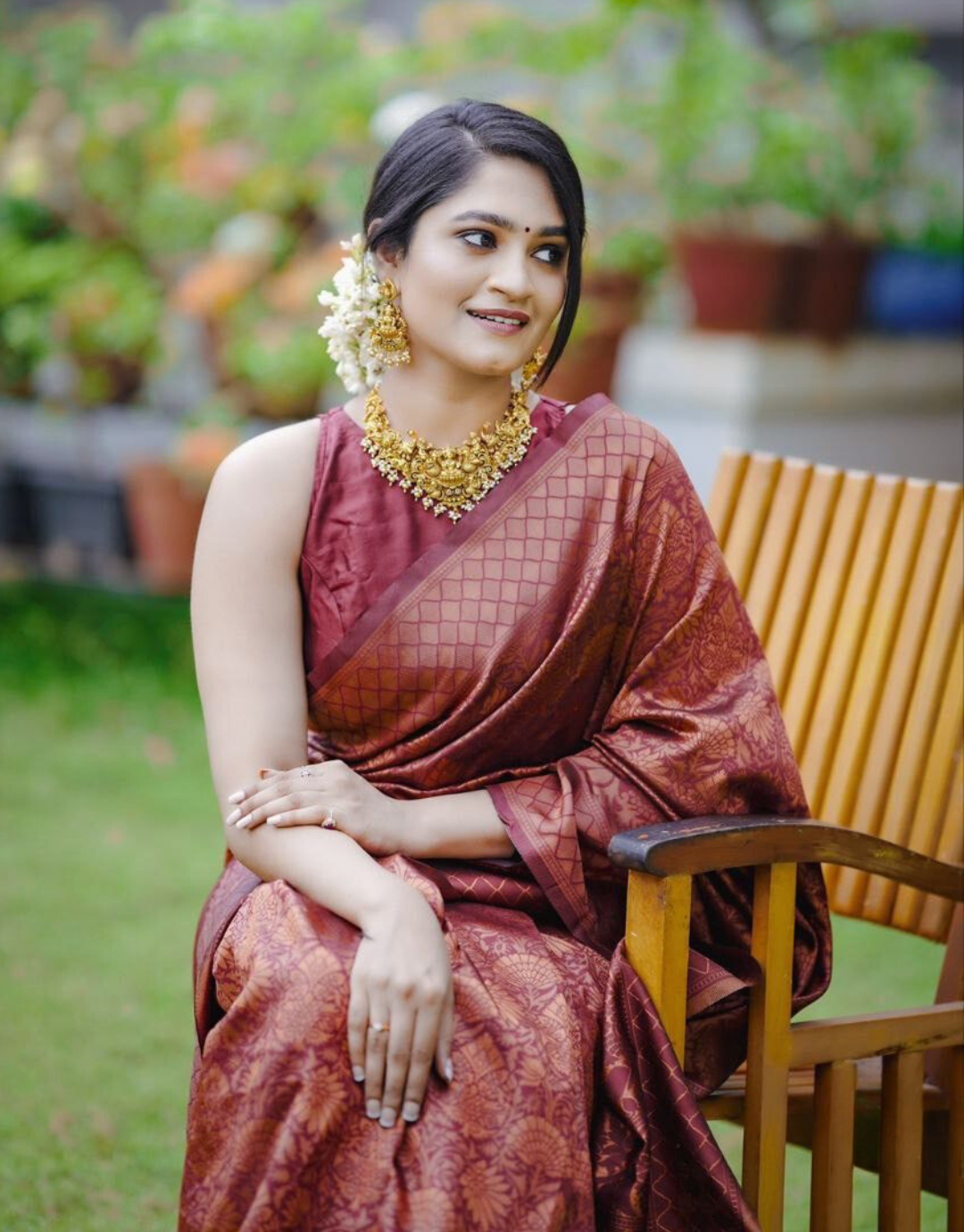 Jyoti Maroon Banarasi Silk Saree