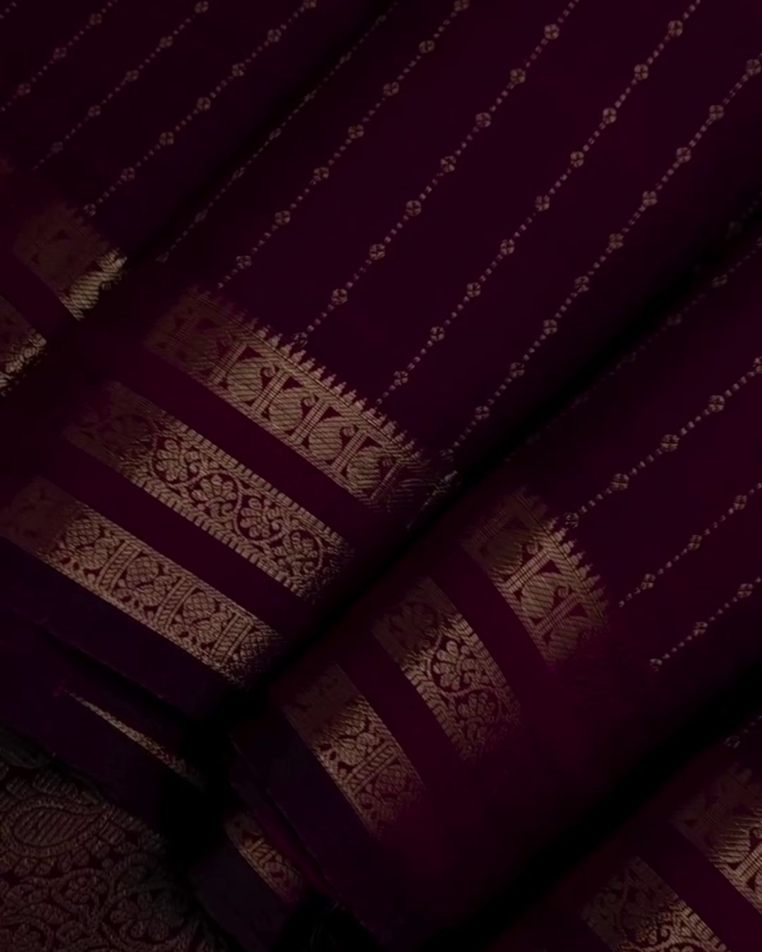 Ela - Wine Soft Silk Saree with Zari Butti Border