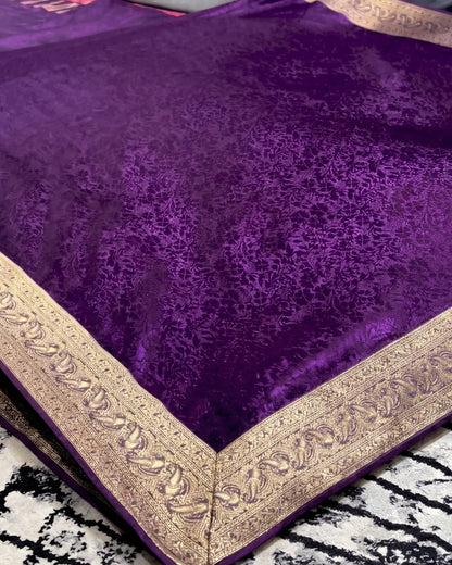 Arya - Royal Purple Banarasi Zari Saree