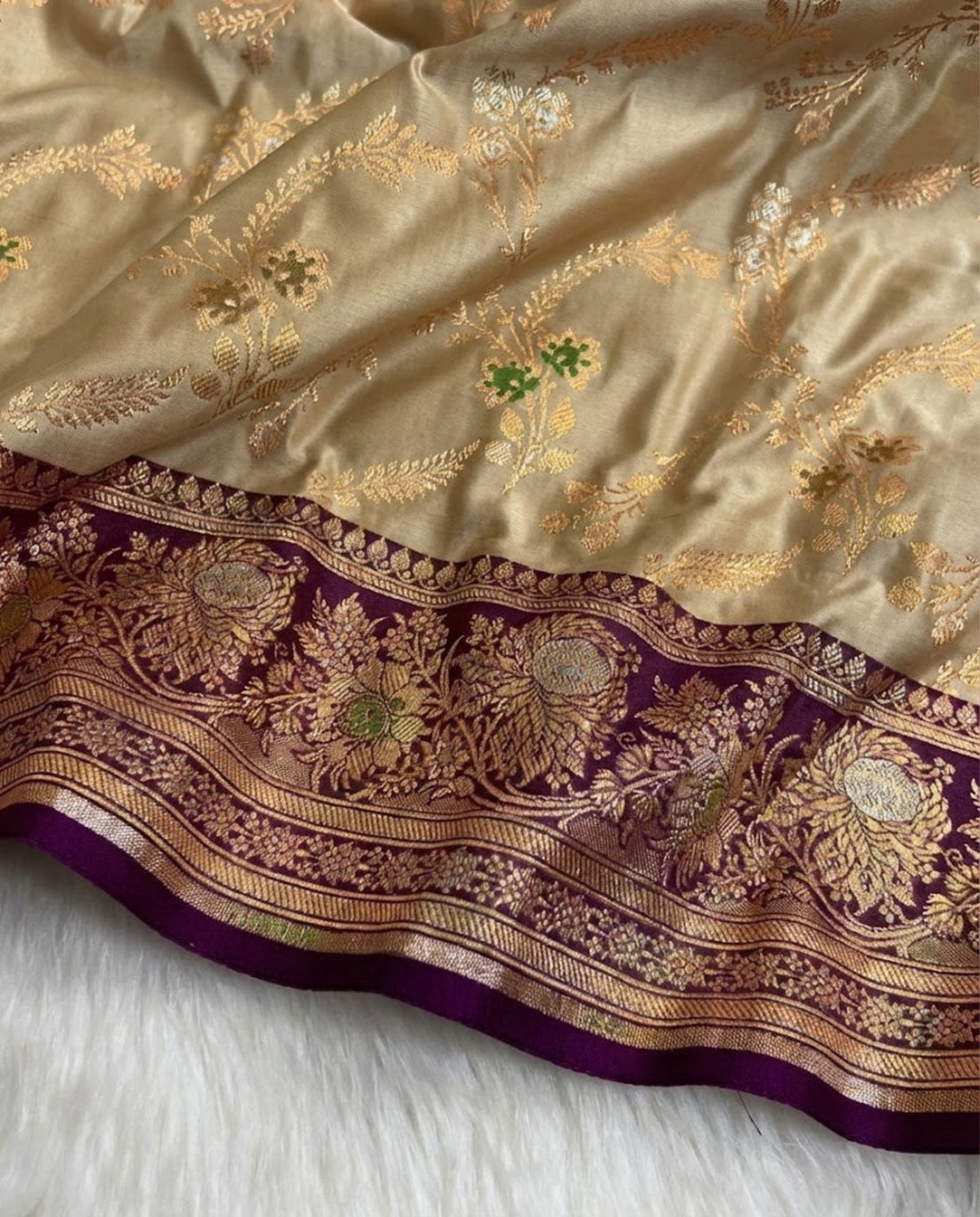 Vidhatri - Purple Banarasi Pure Mashru Satin Silk Saree With Rich Zari Jaal
