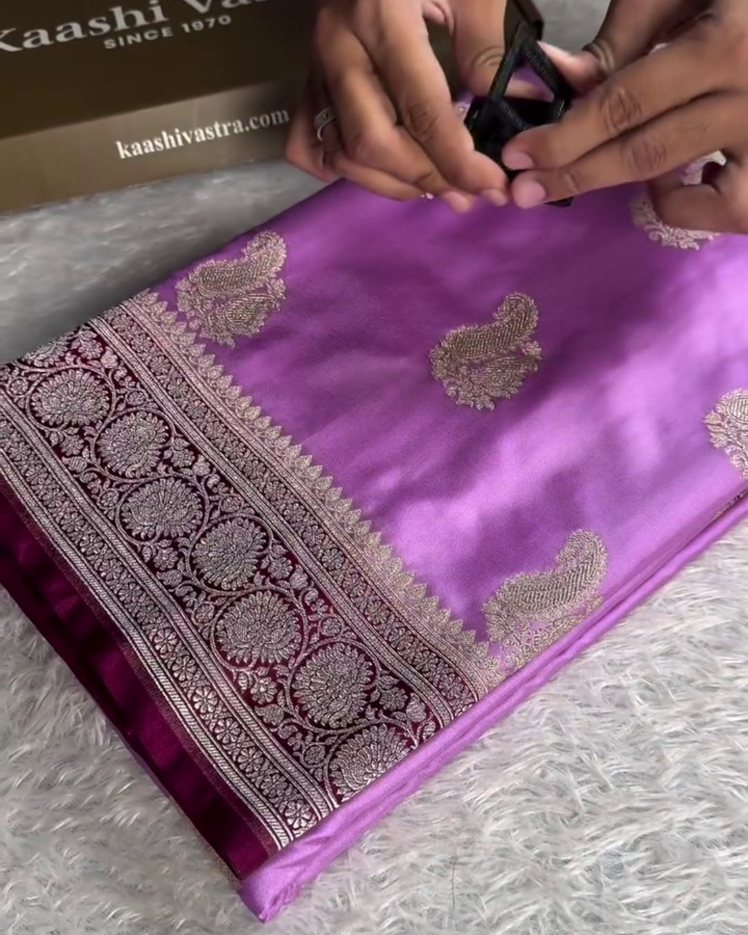Anandi - Lavender Banarasi Silk Blend Saree