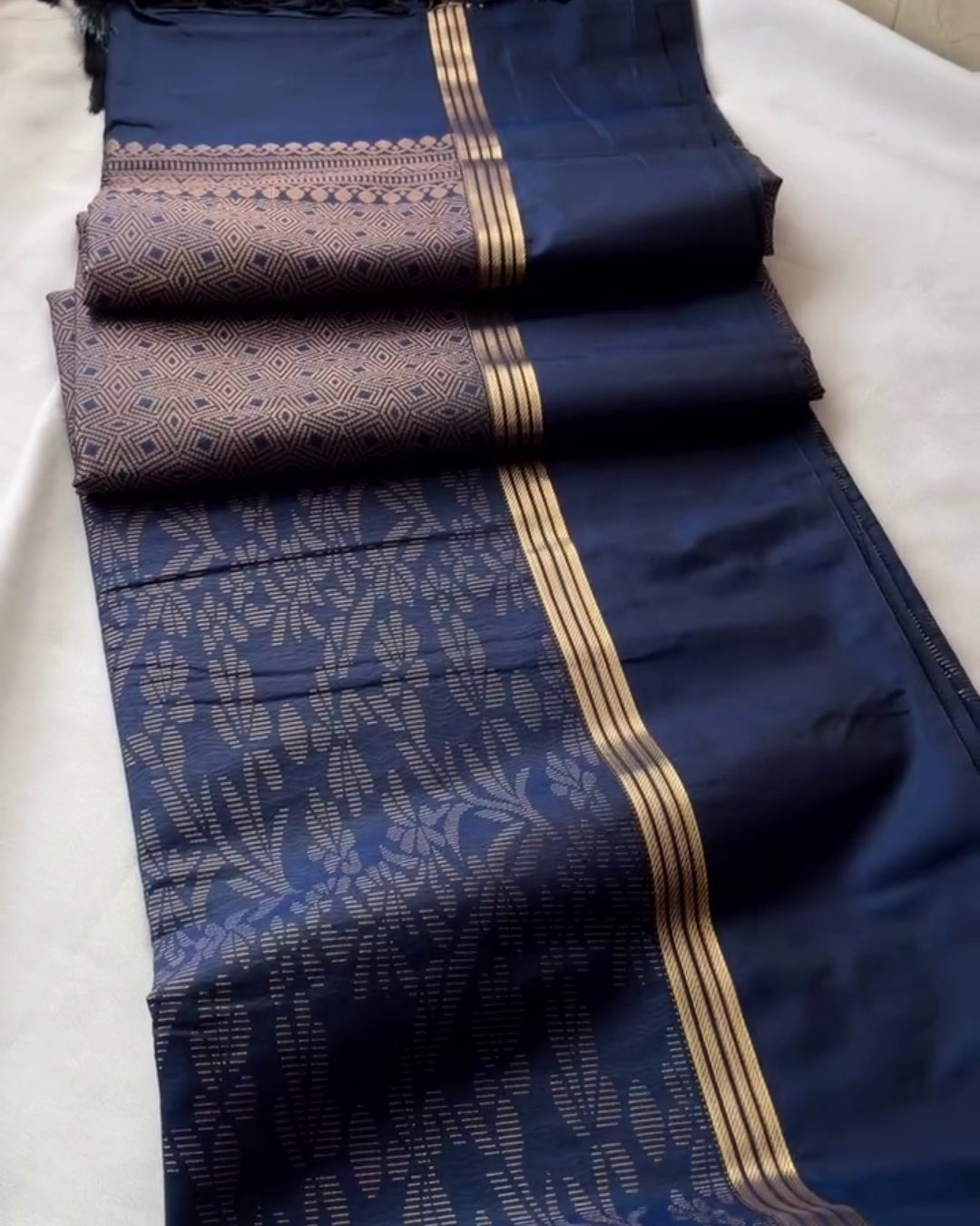 Vamikaa - Emerald Nevy Blue Banarasi Silk Saree