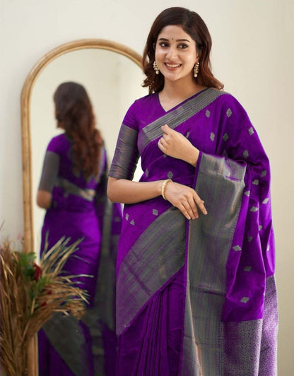 Sunita Purple Kanchipuram Saree