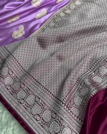 Anandi - Lavender Banarasi Silk Blend Saree