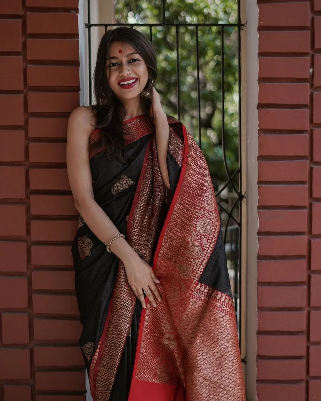 Binita Black Soft Silk Saree