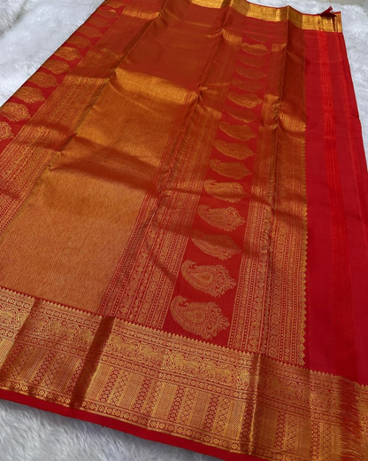 Kavya - Traditional Red Kanjivaram Saree