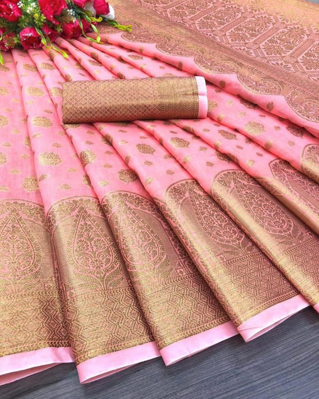 Mahi Archaic Traditional Kanchi Soft Silk Saree With Attached Blouse