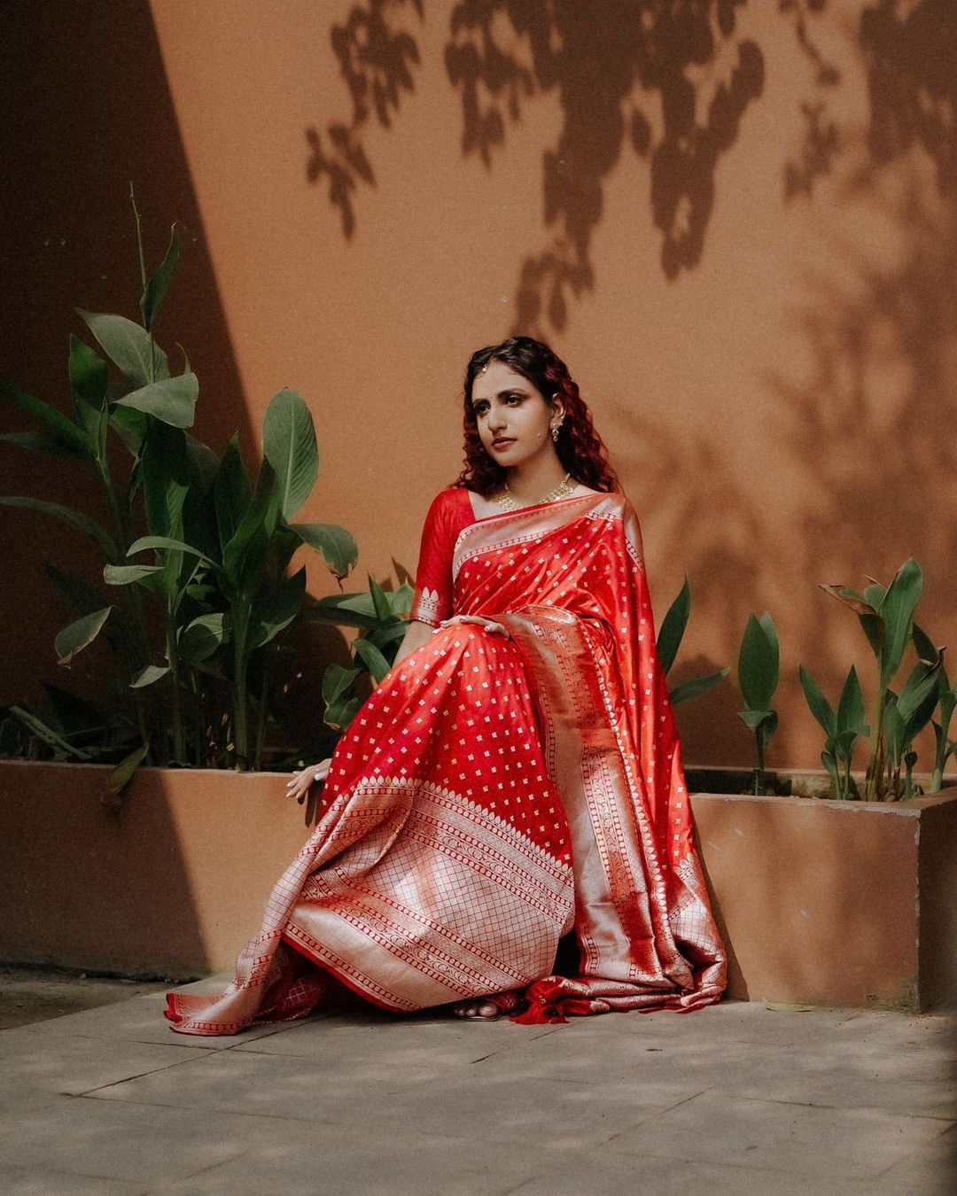 Neela Red Soft Silk Saree