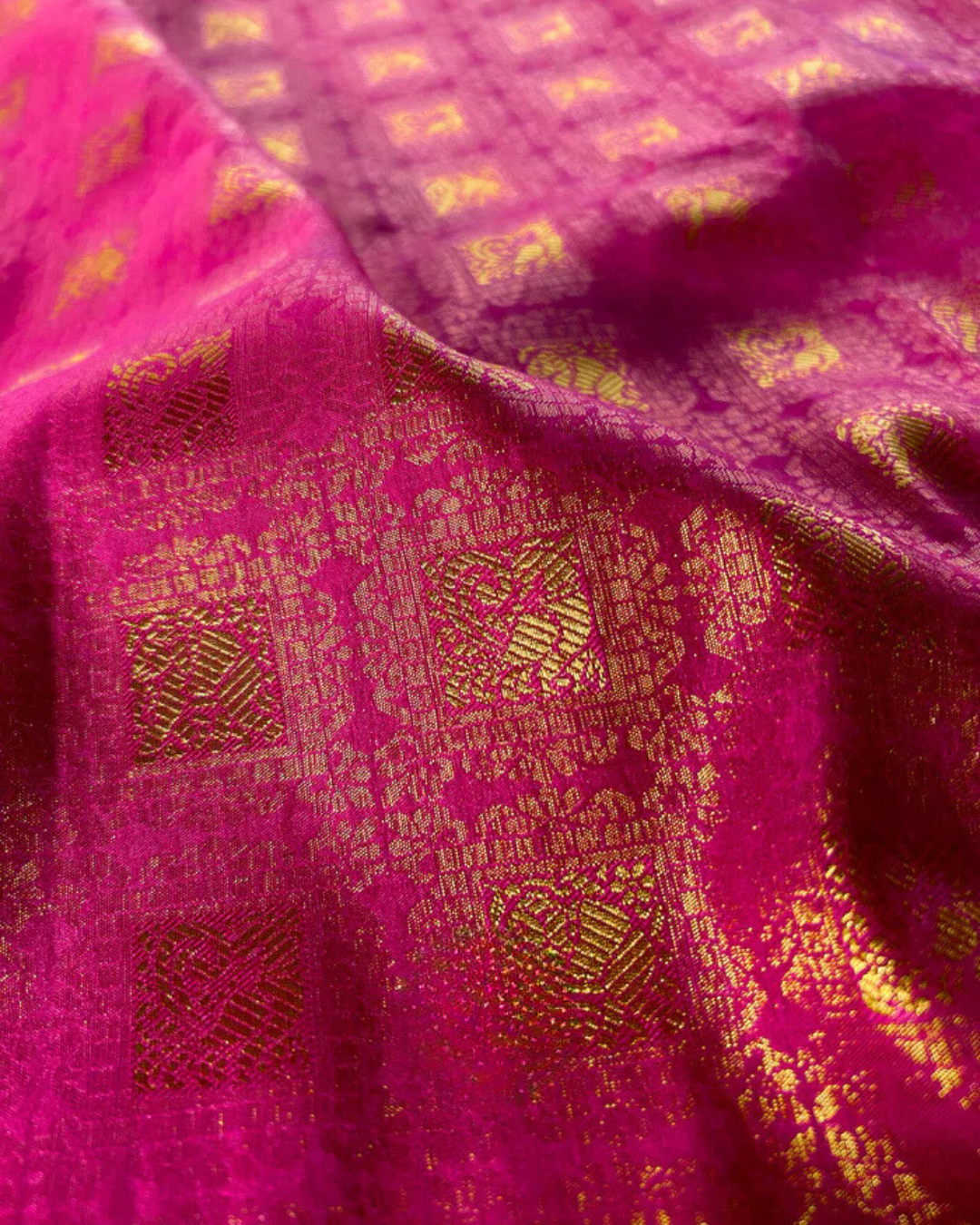 Fuchsia Glow - Banarasi Silk Saree