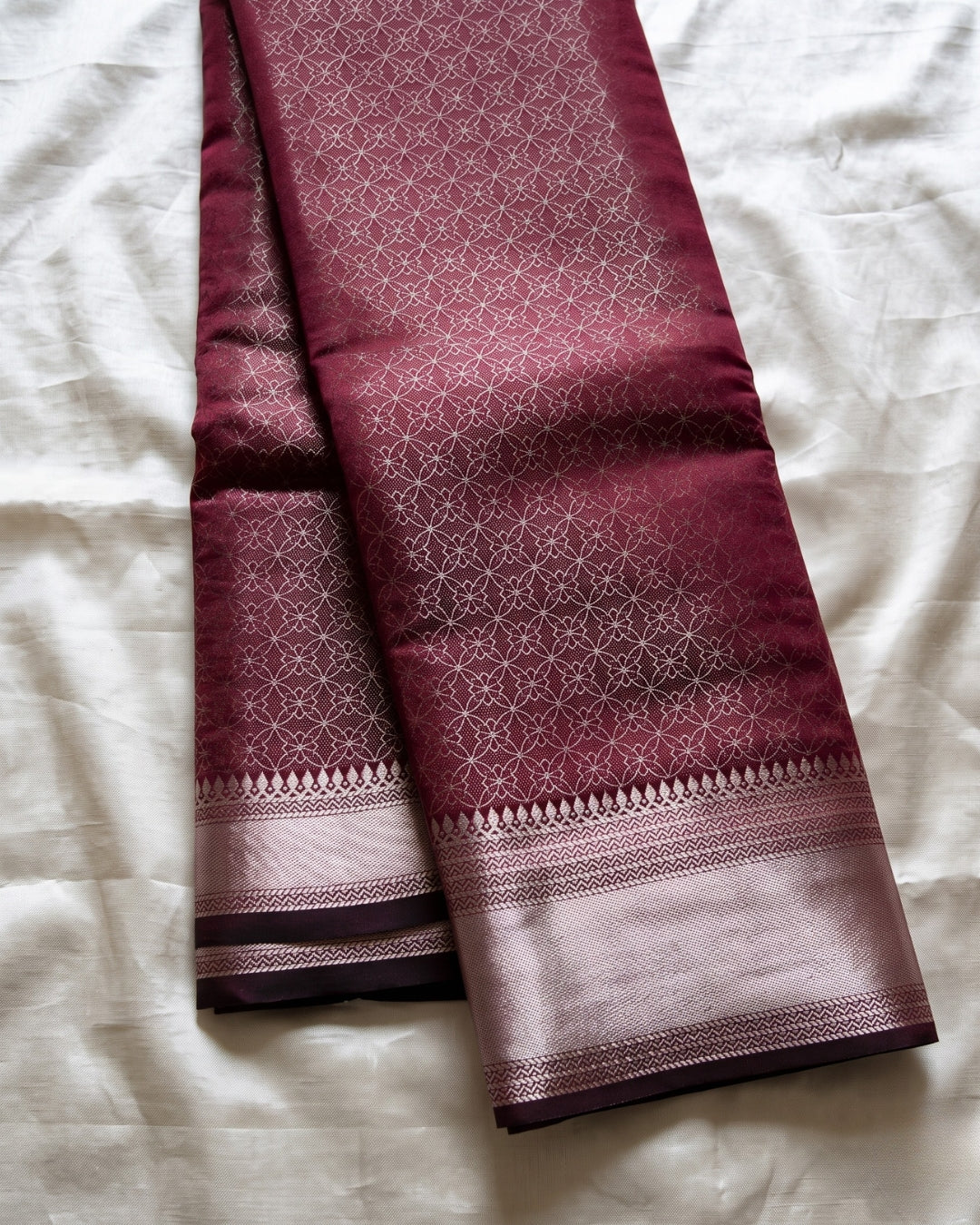 Charita - Wine Soft Banarasi Silk Saree