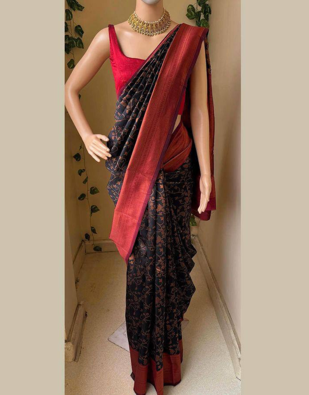 Kirti Black Soft Silk Saree