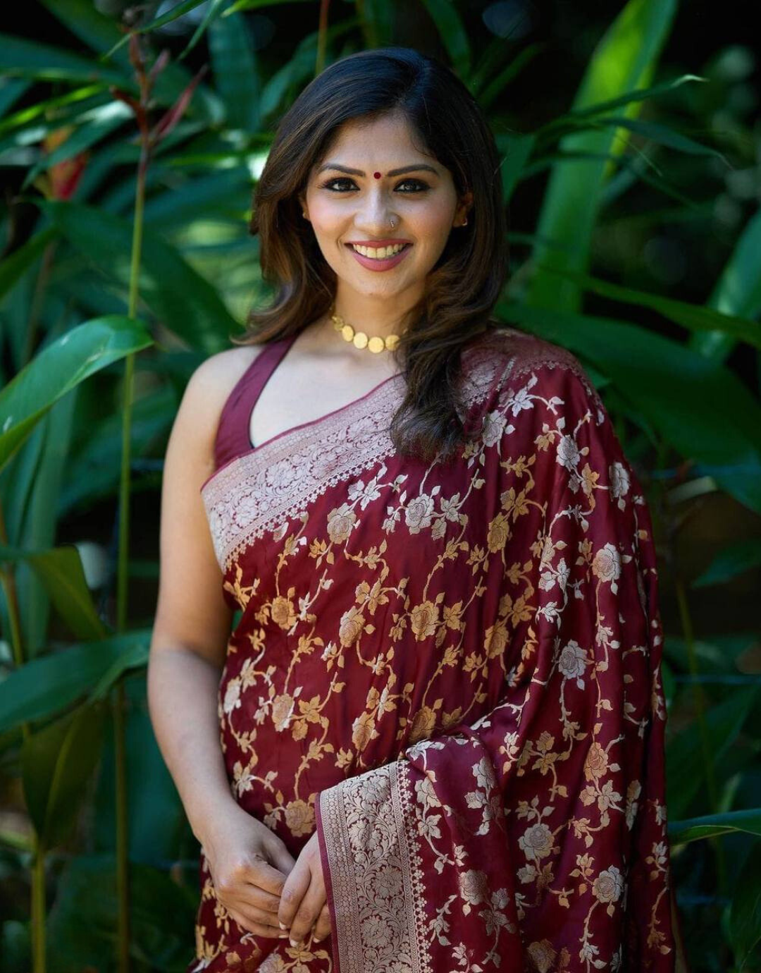 Mahi Maroon Banarasi Silk Saree