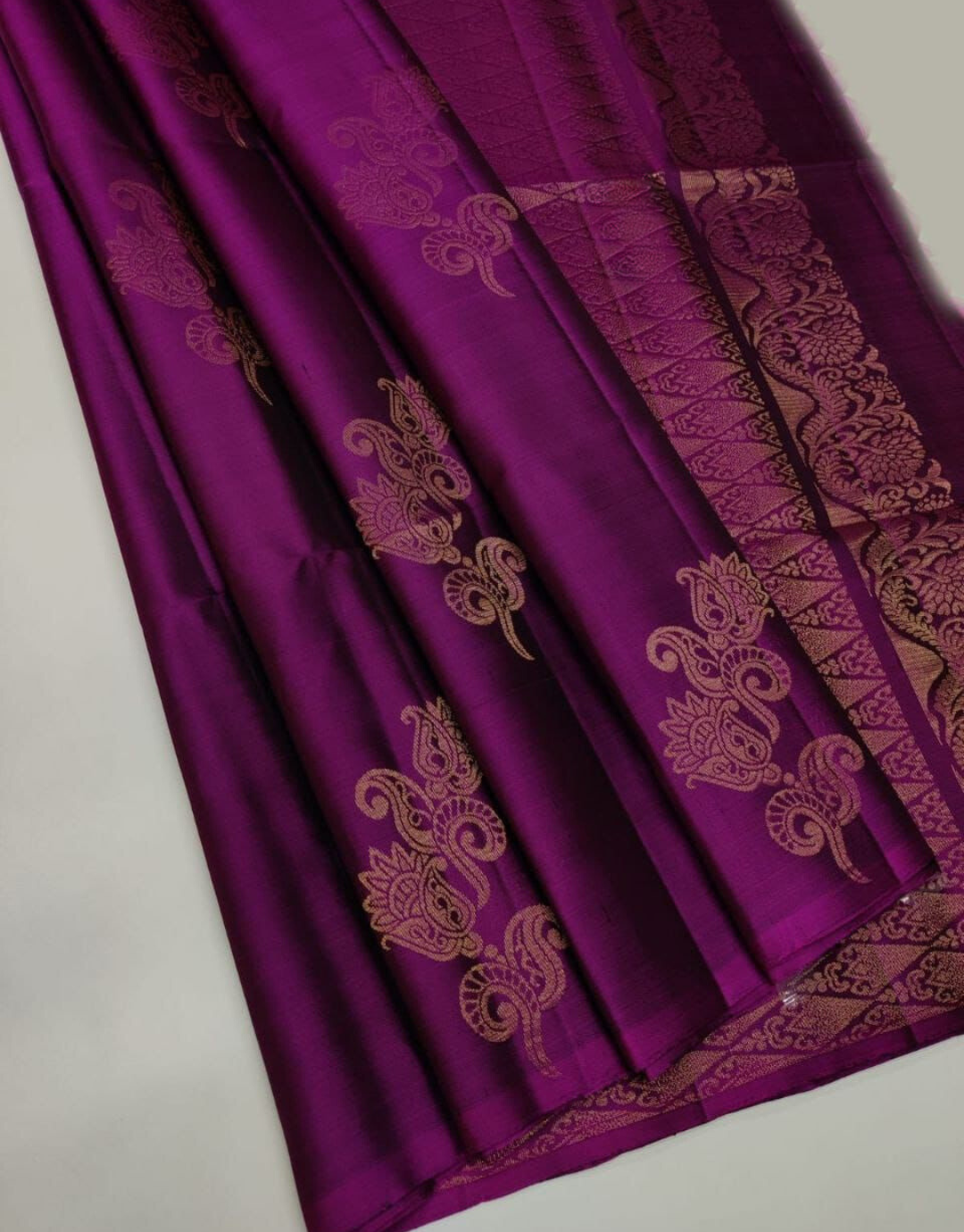 Sweta Wine Litchi Silk Saree