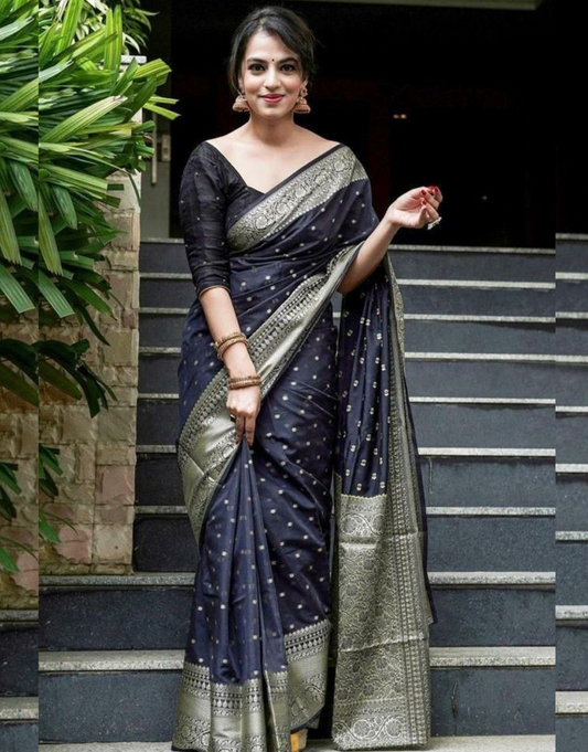 Jaya Black Banarasi Silk Saree