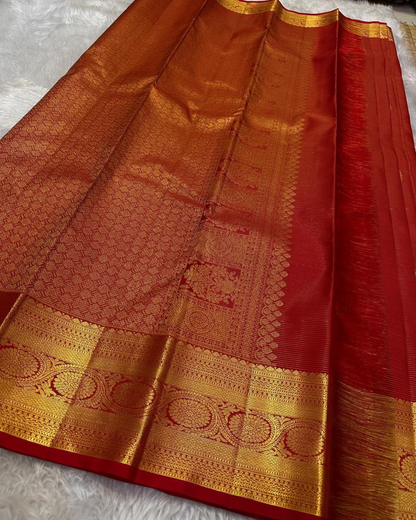 Devika - Vermilion Red Kanjivaram Saree