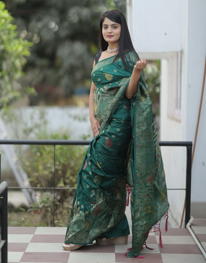 Mitra Green Dolla Silk Saree