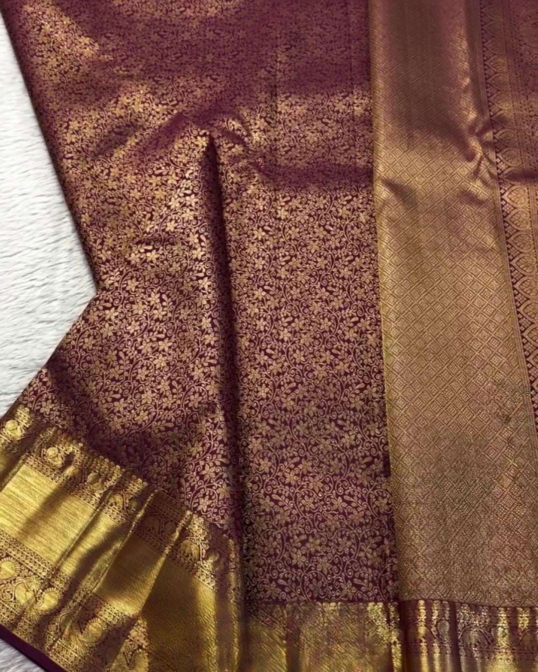 Shakshi - Maroon Banarasi Silk Saree with Heavy Zari Border