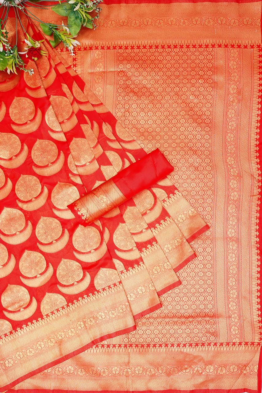 Kaya Red Banarasi Silk Saree