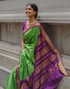 Bhavna ToxicGreen Linen Cotton Saree