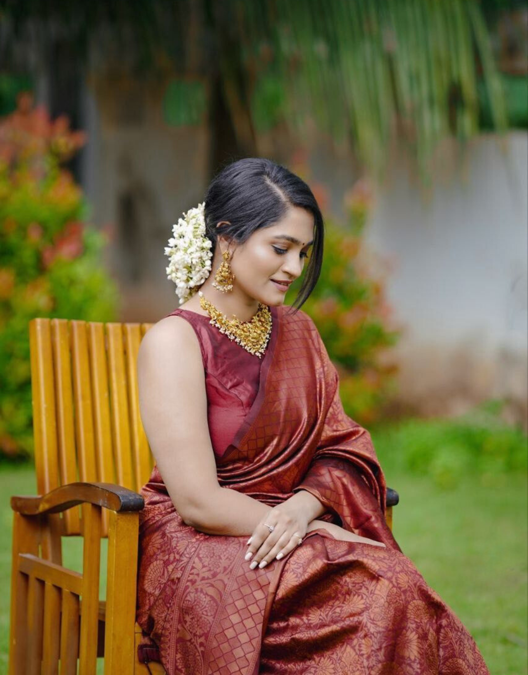 Jyoti Maroon Banarasi Silk Saree