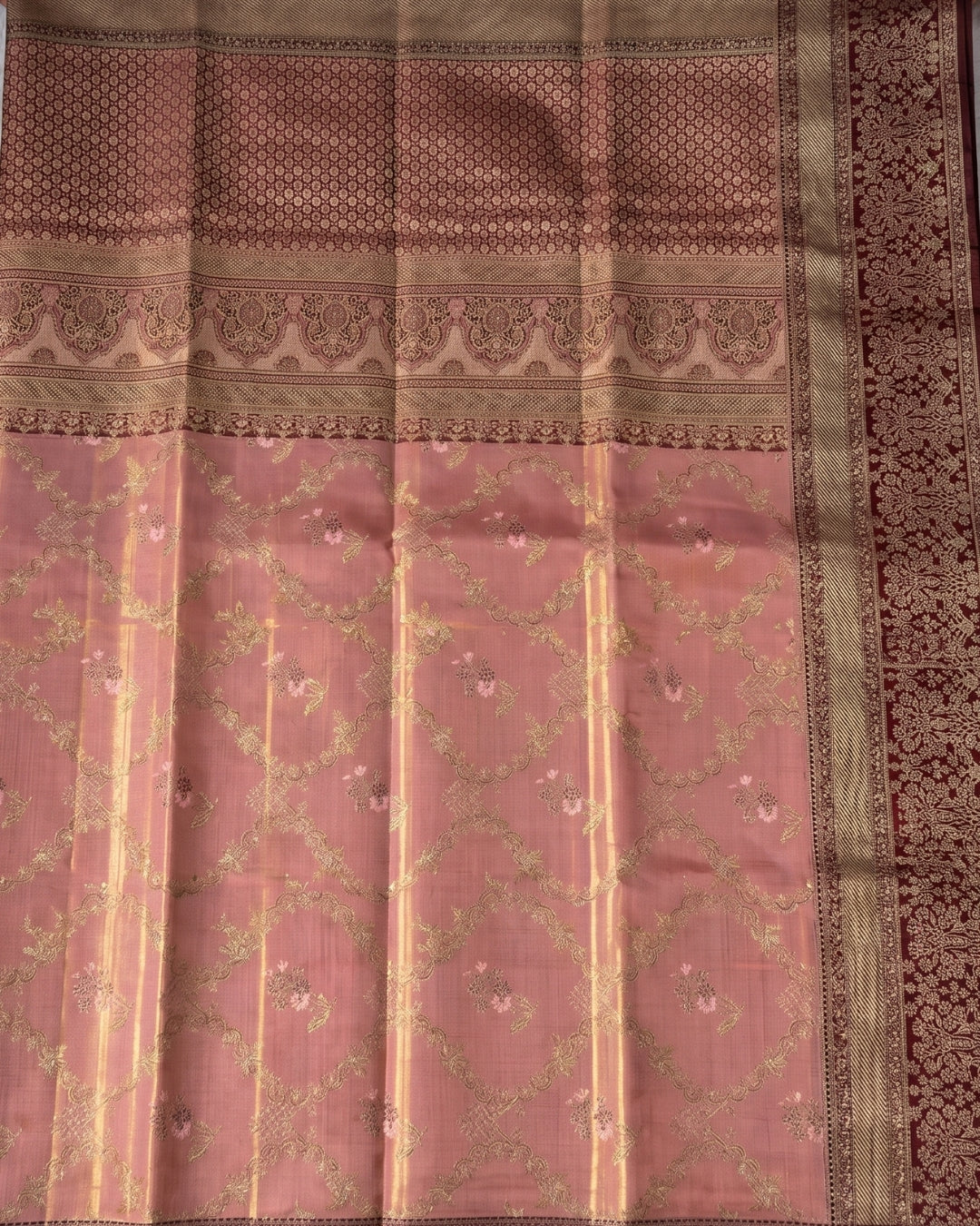Tarunika - Pink Heritage Zari Drape Saree