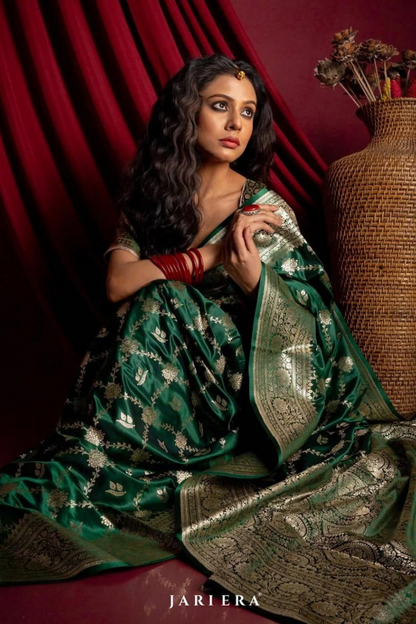 Enchanted Green - Banarasi Silk Saree