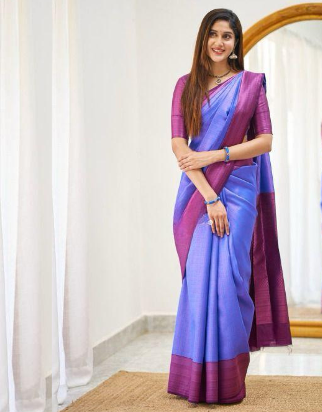 Jivika RoyalBlue Kanchipuram Silk Saree