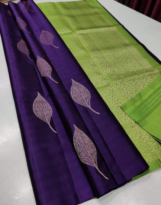 Mila Purple-Green Soft Silk Saree