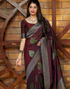 Cardi Maroon Soft Silk Saree