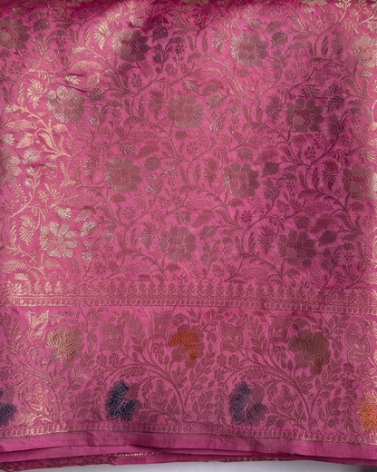Dhvani - Rani Pink Banarasi Silk Saree