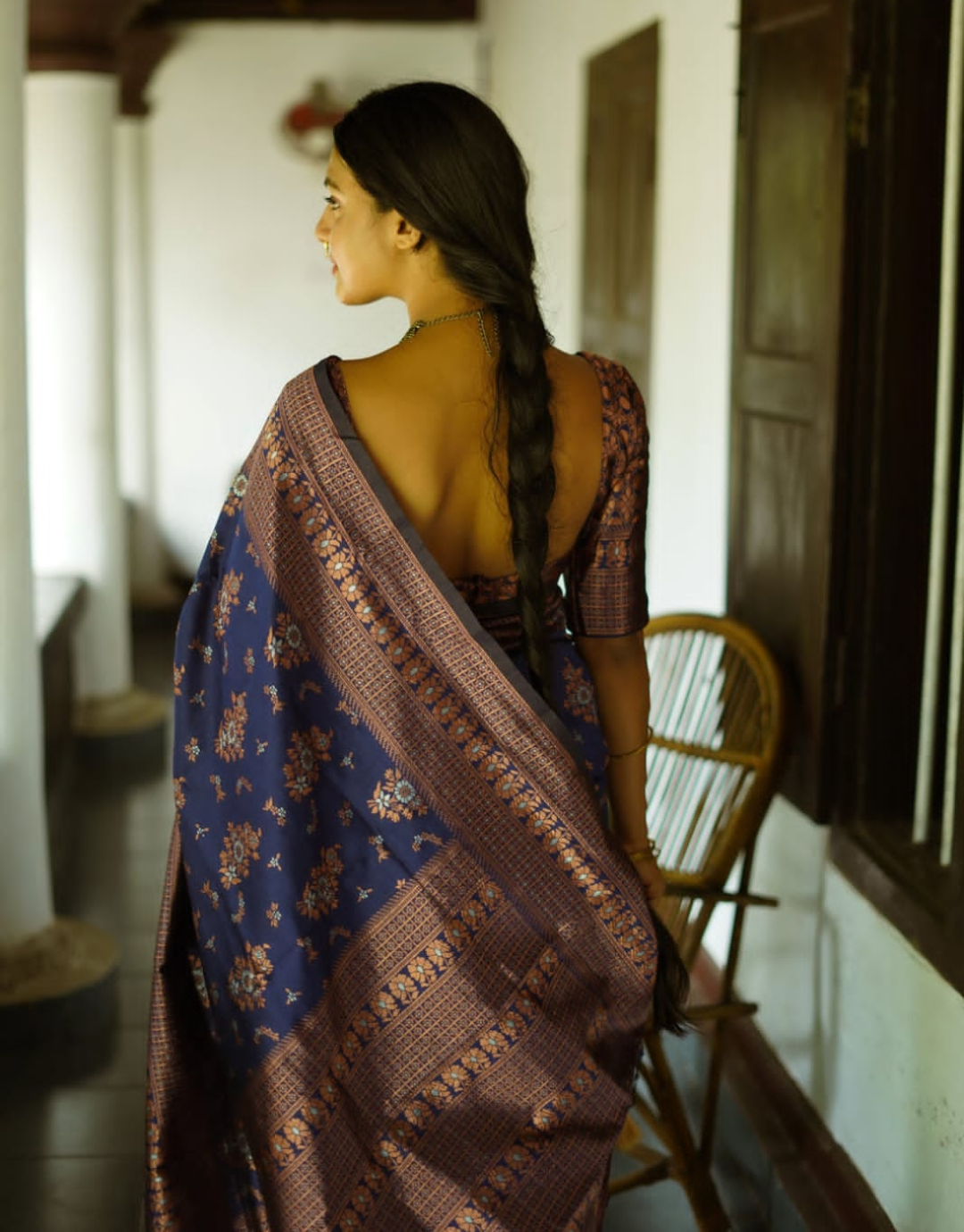 Neela NavyBlue Soft Silk Saree