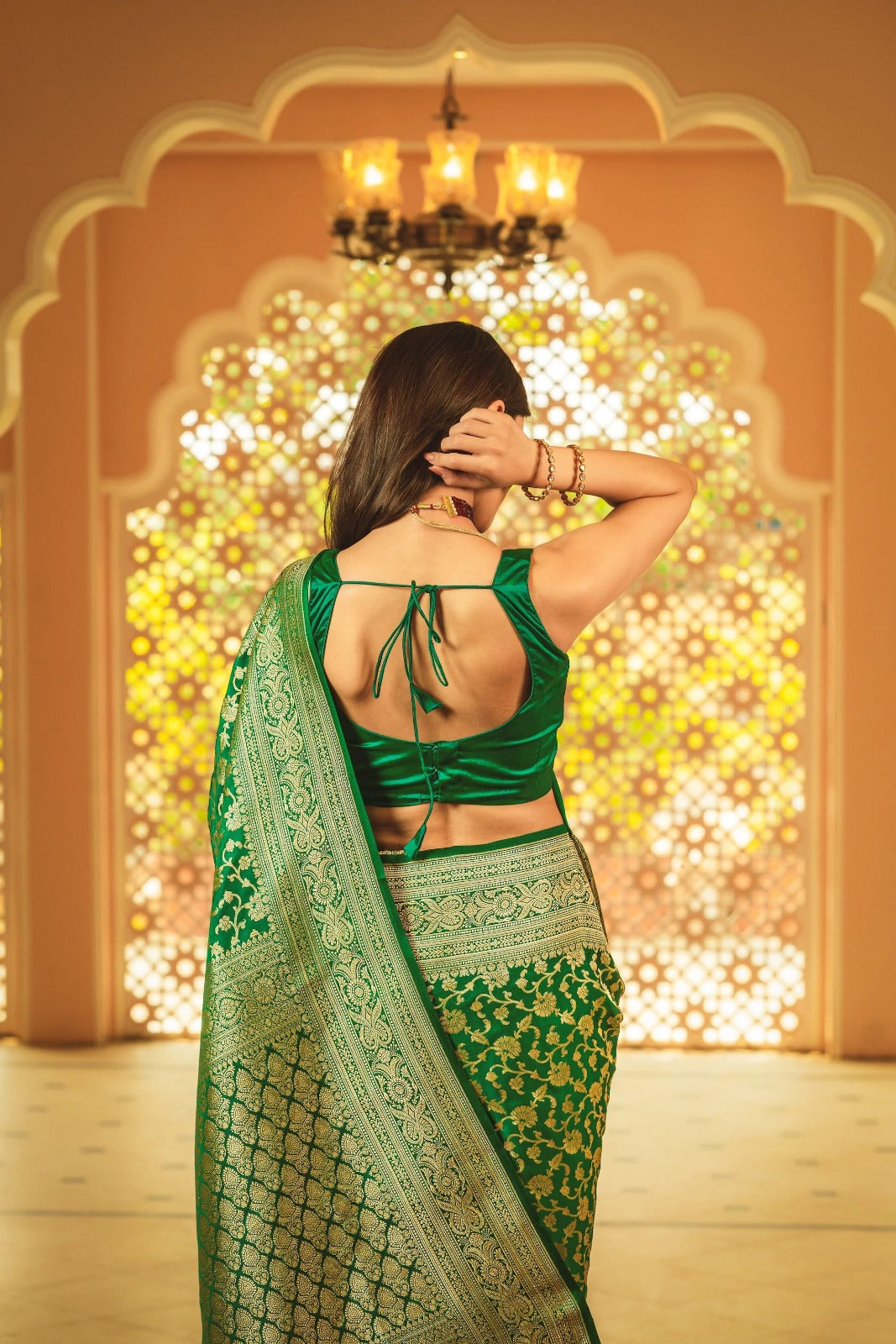 Dhara Green Banarasi Silk Saree