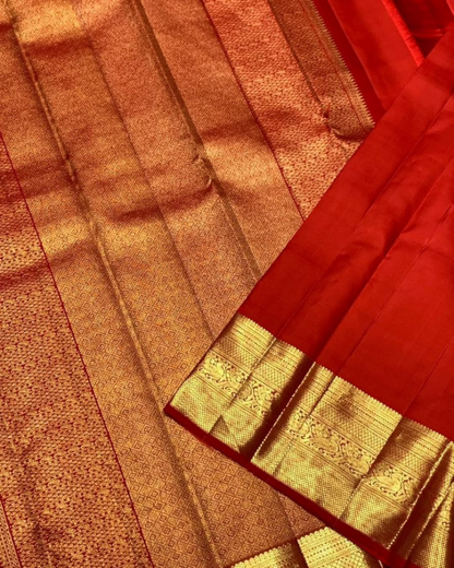 Sampriti - Crimson Red Kanjivaram Saree