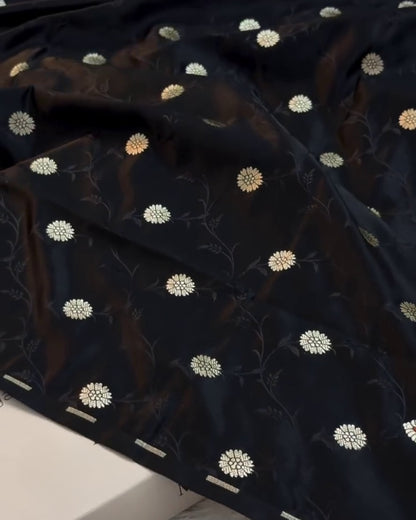 Zeel - Luxury Black Banarasi Meenakari Saree
