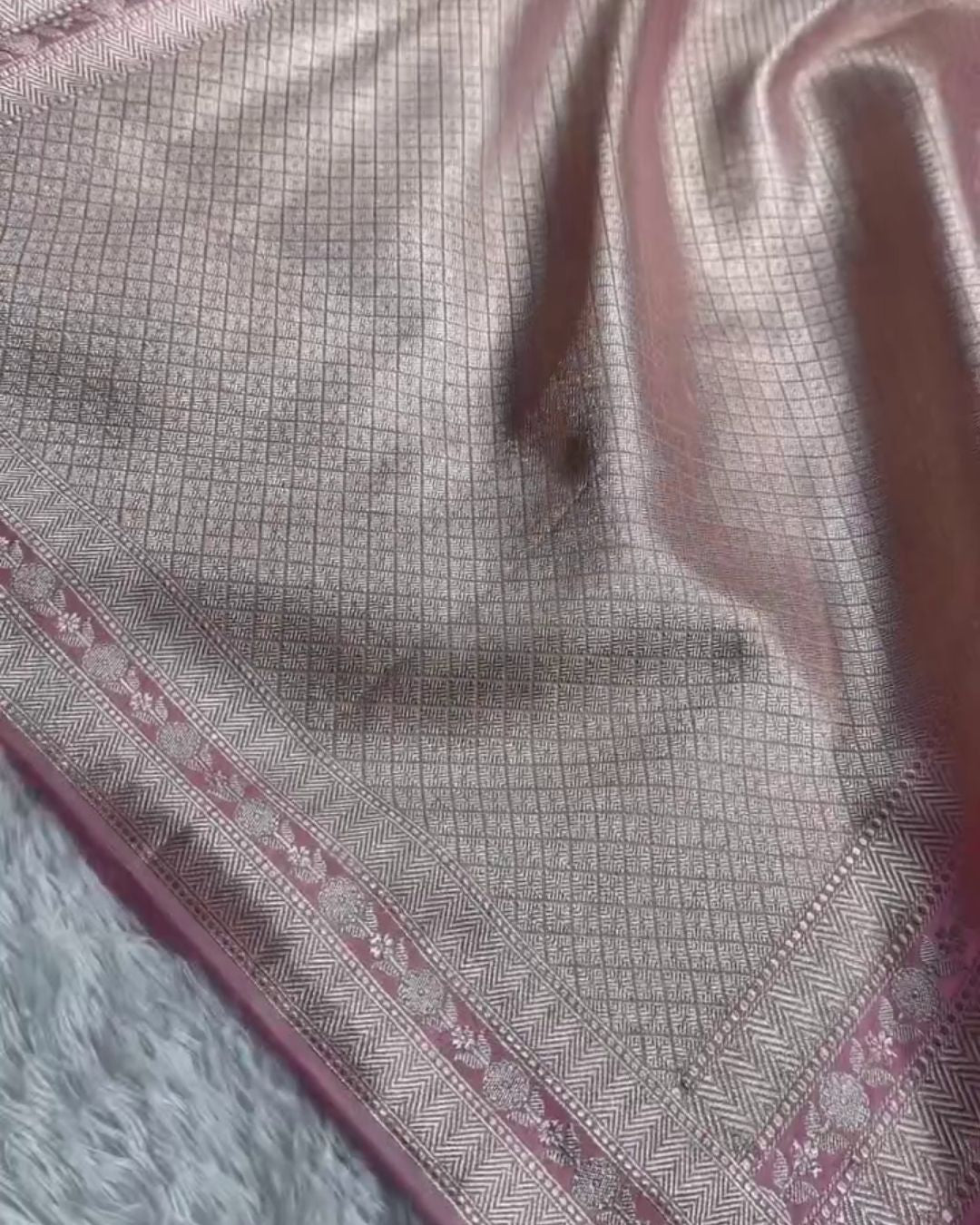 Aishani - Rose Pink Silk Saree with Meenakari Floral Border