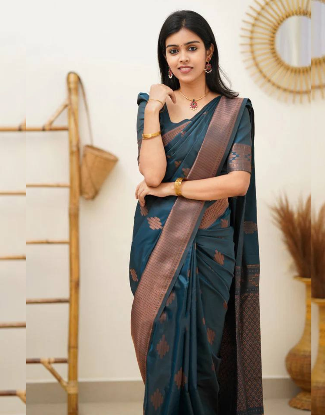 Maruti Casal Blue Soft Silk Saree With Adorable Blouse Piece