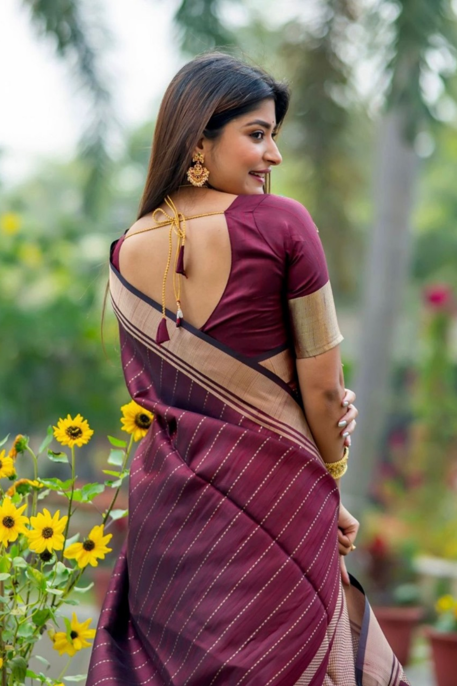 Gilded Rosy - Handloom Silk Saree