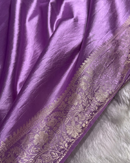 Damini - Royal Lavender Banarasi Silk Saree